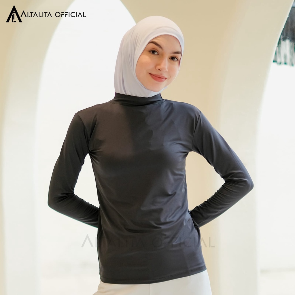 Altalita - Baju Manset Lengan Panjang Wanita Bahan Jersey Adem Tebal Premium | Inner Baju Basic Polos Tangan Panjang | Mangset Baju Dalaman Wanita Lengan Panjang Bahan Kaos Jumbo