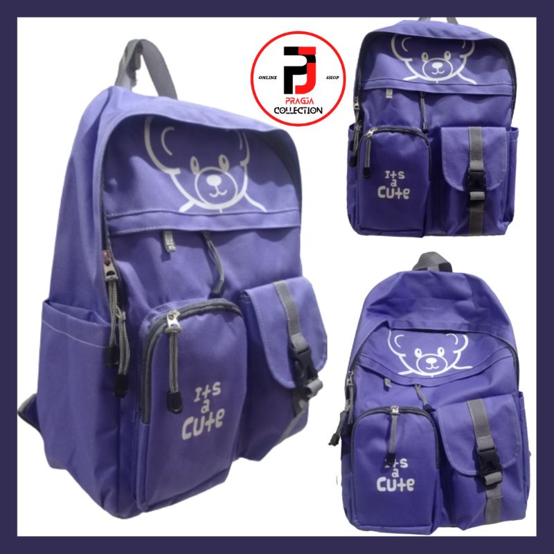 Tas Ransel Anak Sekolah Tas Ransel Cewe Gratis Boneka + Raincover