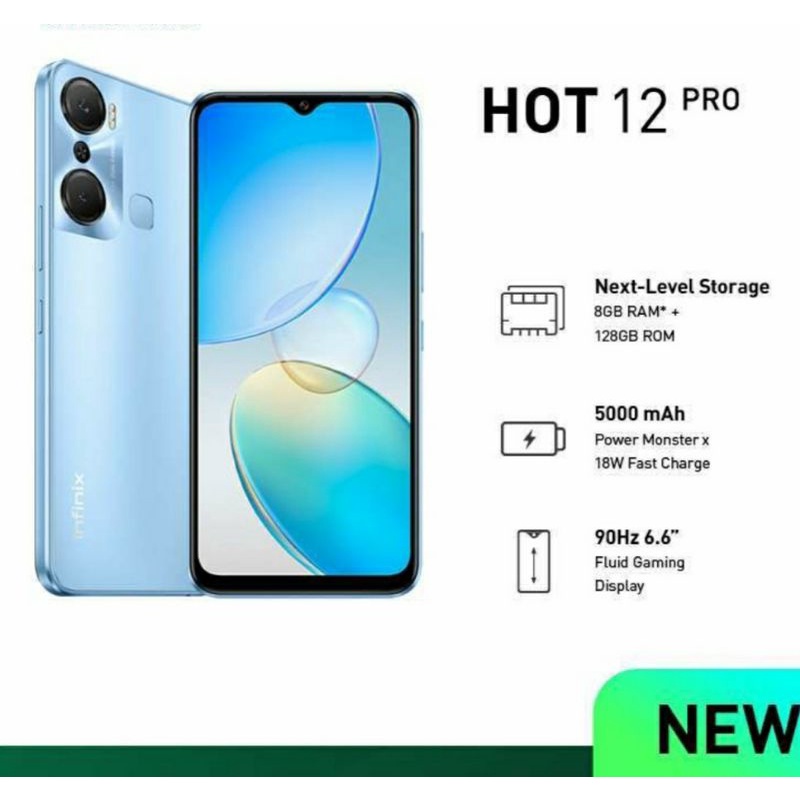 INFINIX HOT 12 PRO RAM 8/128 GB GARANSI RESMI INFINIX INDONESIA
