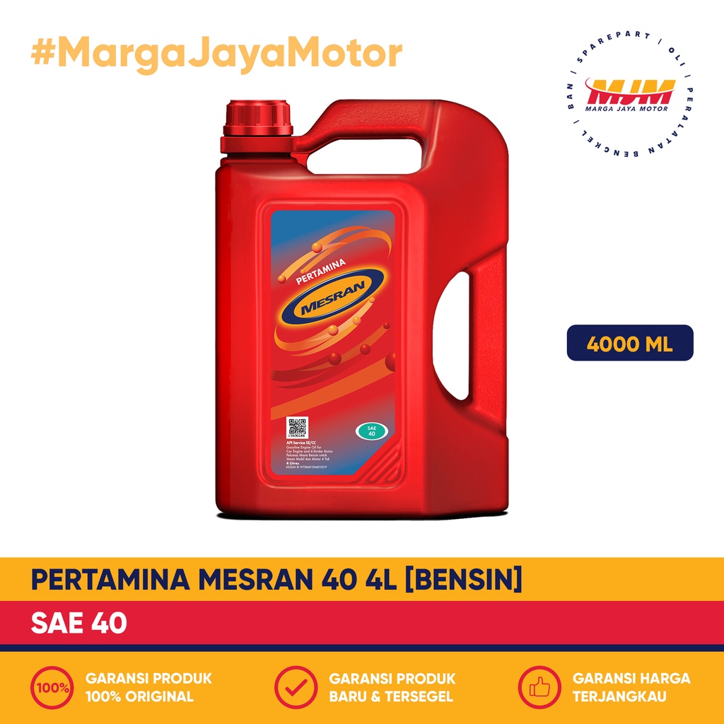 Mesran Sae 40 Bensin 4000ml Pertamina Oil 4L