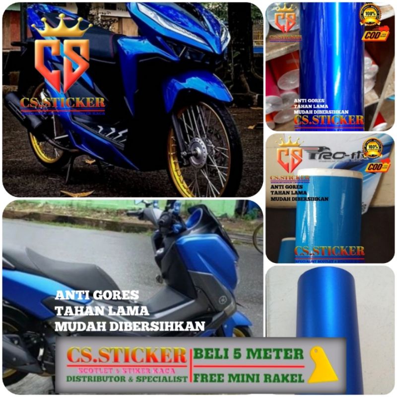 skotlit motor stiker skotlet biru metalik krom biru dongker skotlet stiker mobil motor biru dof biru
