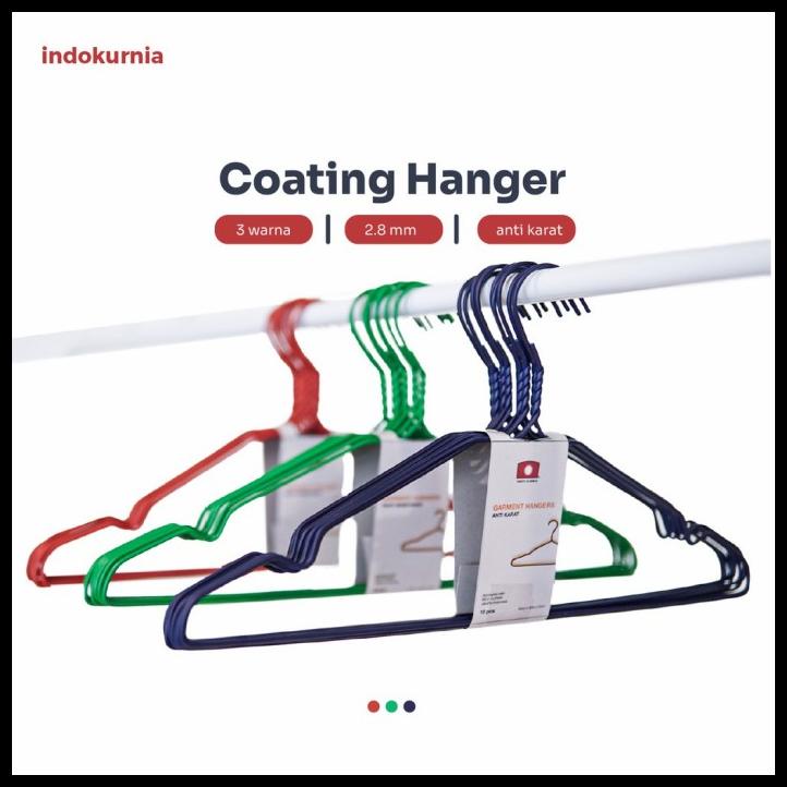 Hanger Kawat Stainless - Gantungan Baju Warna Coating Plastik