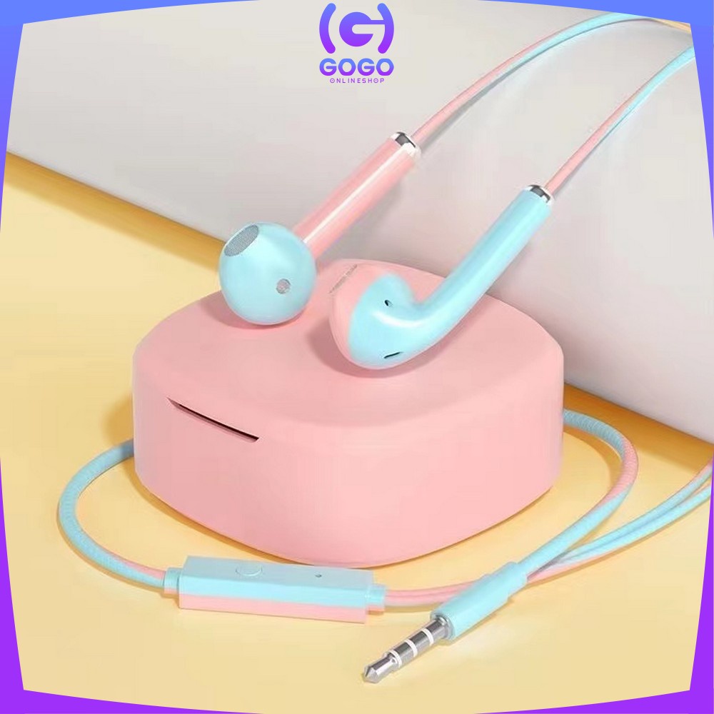 GOGO-C517 Headset Macaron Earphone Dua Warna Handsfree Musik U24 Macaron Superbass Hedset Musik Extra Bass