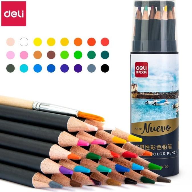 

(COD) Deli profesional pensil warna 24 warna tahan air 68100