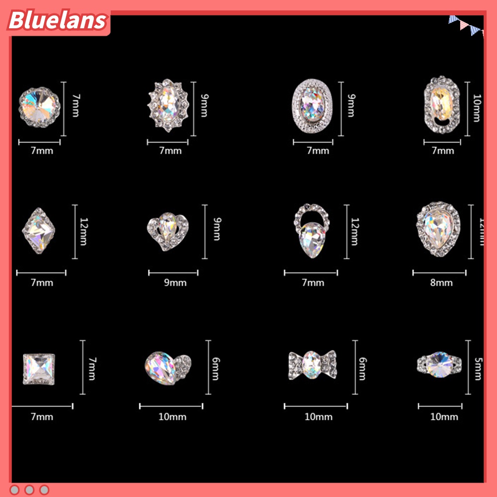 (In Stock) Kacamata Hitam Lensa Warna Warni ♡1 Kotak Berlian Imitasi Glitter 3D Aneka Warna Untuk Dekorasi Nail Art DIY