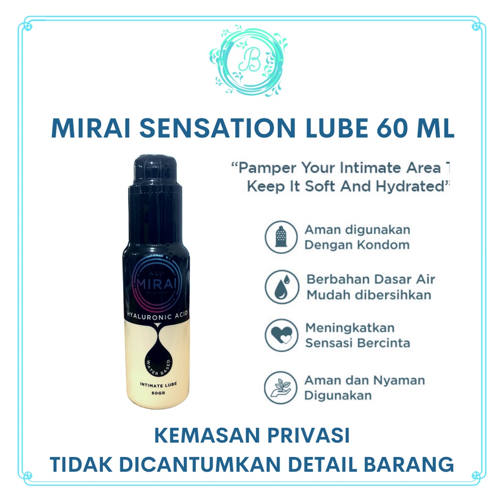 Mirai Sensation Hyaluronic Acid Intimate Lube 60ml Lubricant Pelumas Pelicin