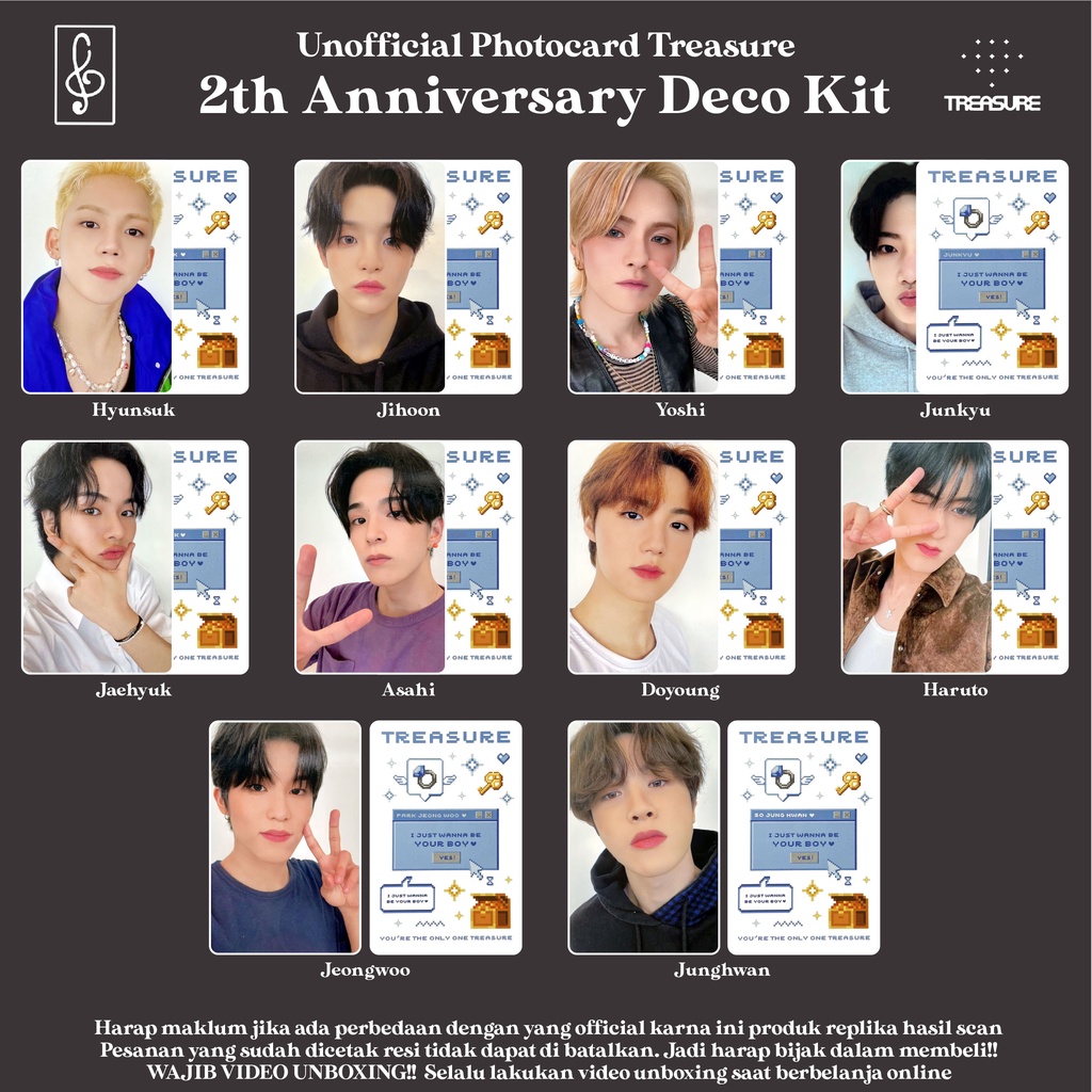 [REPLIKA TREASURE] PHOTOCARD 2 ANNIVERSARY DECO KITUNOFFICIAL