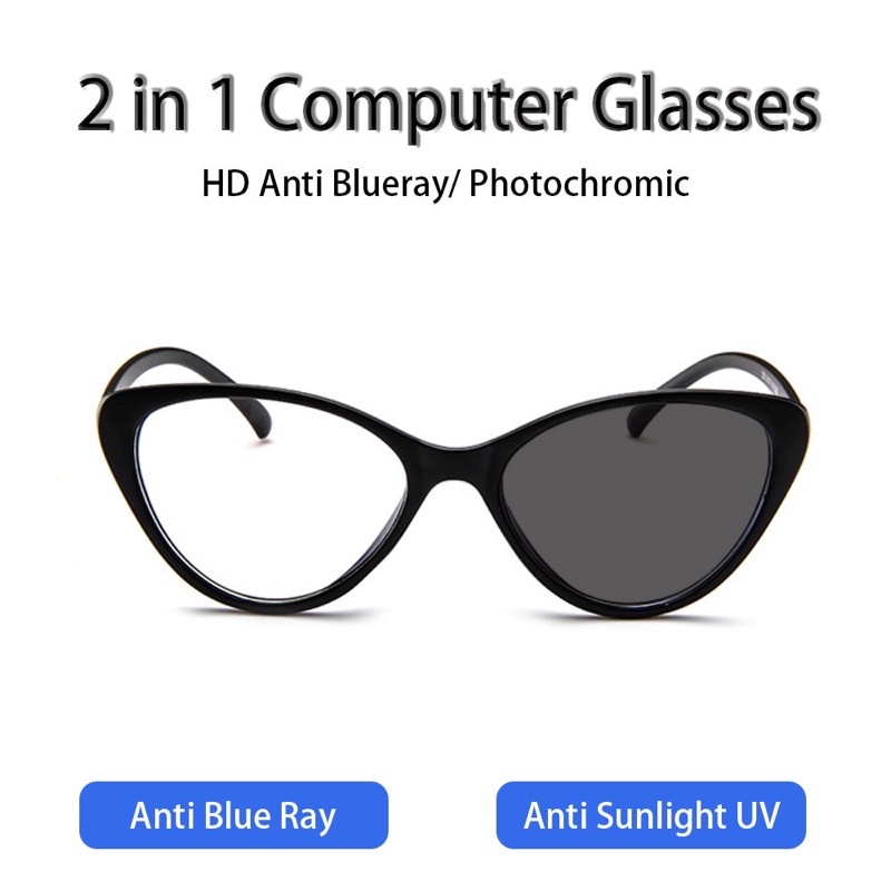Kacamata Korea Wanita Kacamata Anti Radiasi Wanita Fashion Cat Eye Retro Flat Eyeglasses BIMA.Ols