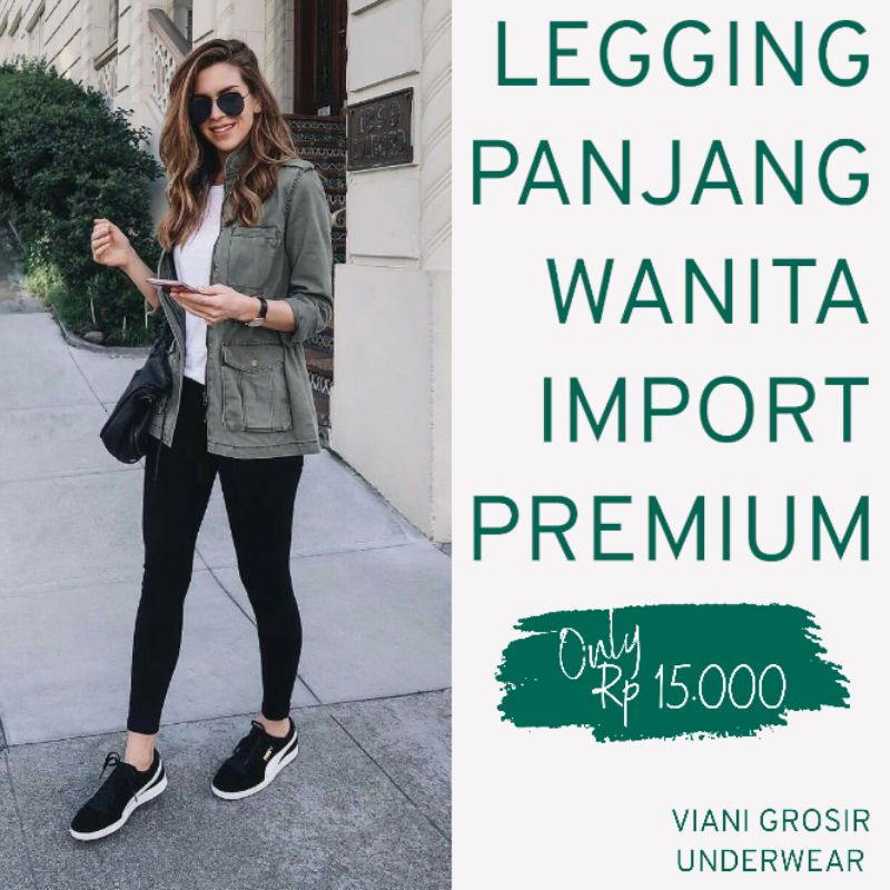 2 Gratis 1 Pcs Legging Panjang Wanita Halus Import Premium Sport Dalaman Rangkepan