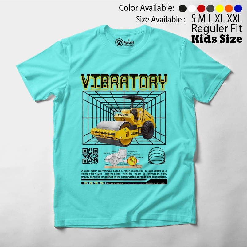 Baju Kaos Atasan Anak Laki-laki Streetwear Vibratory Alat Berat Stum