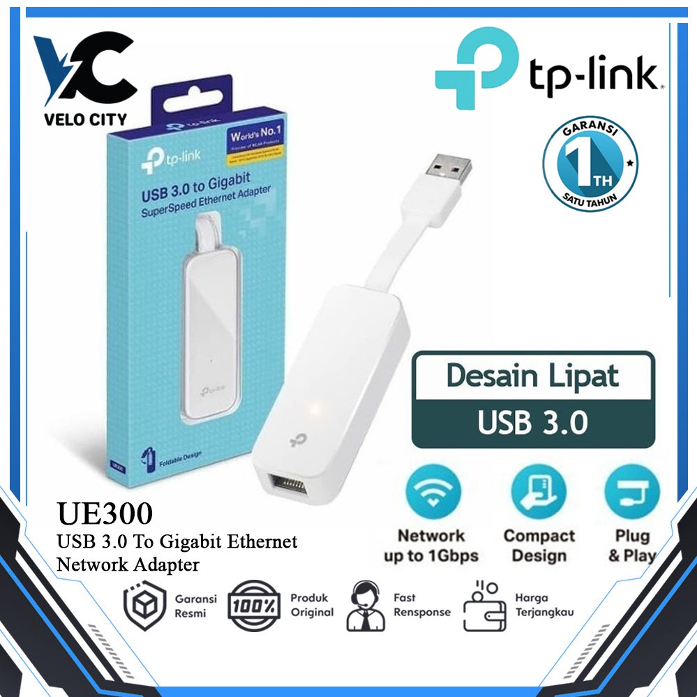 Tp-link UE300 USB 3.0 Gigabit Ethernet Network Adapter Garansi Resmi