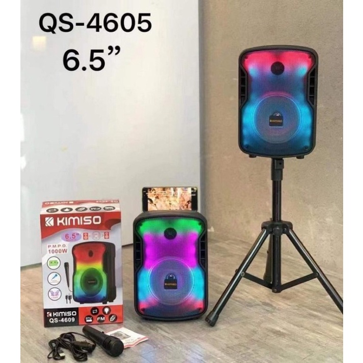 Speaker Bluetooth KIMISO QS-4609 RGB LED 6.5 Inch Plus Mic