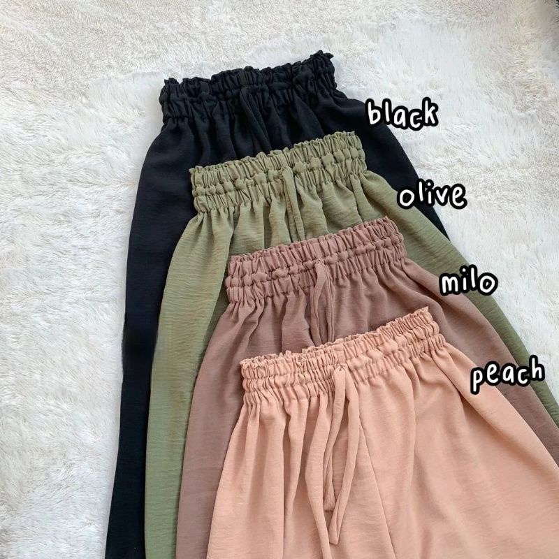 Celana Kulot Crinkle Premium / Kulot Crinkle Jumbo / Kulot Highwaist Bahan Crinkle Airflow Premium / Loose Pants Highwaist Celana Wanita Anti Kusut