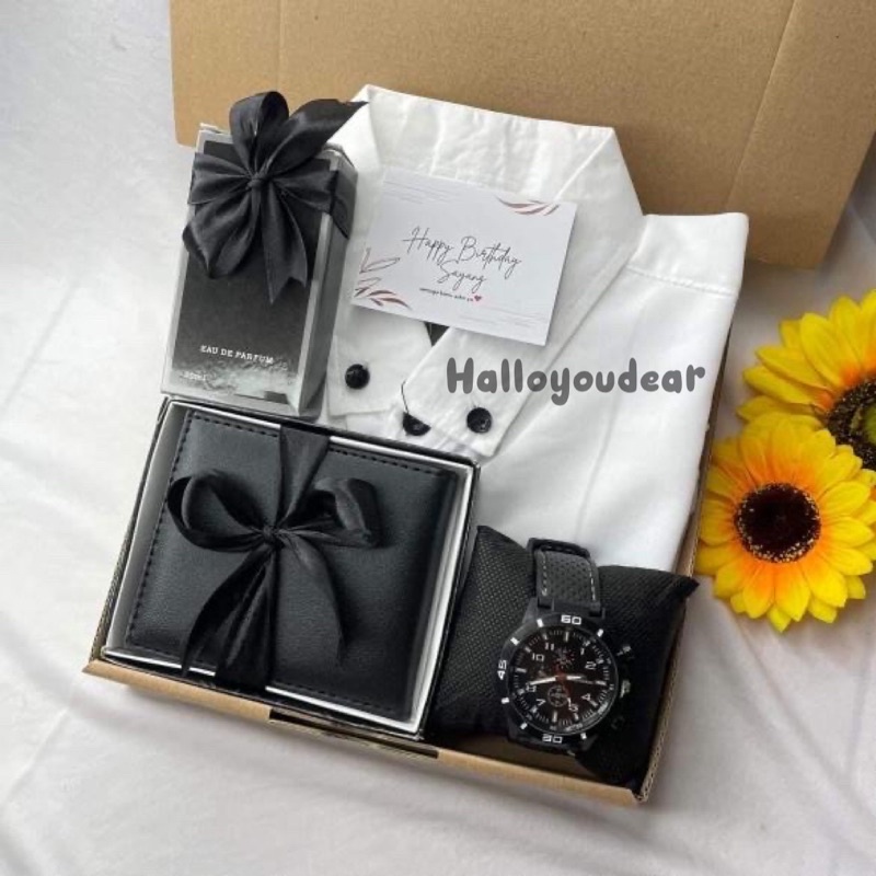 KADO GIFT BOX KEMEJA POLOS PUTIH COWOK