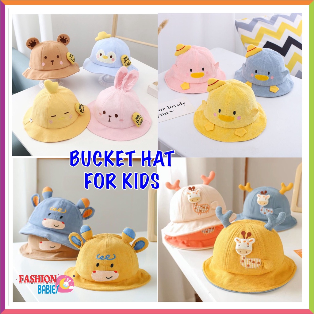 BUCKET HAT 3D IMPORT | TOPI BUNDAR IMPORT / TOPI PANTAI ANAK USIA 1-4 TAHUN UNISEX ya