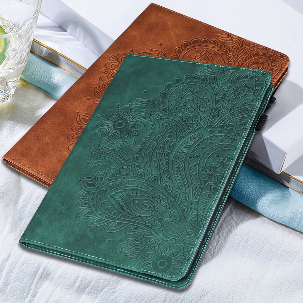 Flip Case Dompet Kulit Emboss Bunga Merak 3D Cover Xiaomi Redmi Pad (2022) 10.61 &quot;VHU4254IN 5G
