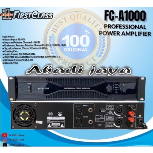 power amplifier firstclass fc a1000 / fca 1000 / fca1000 original