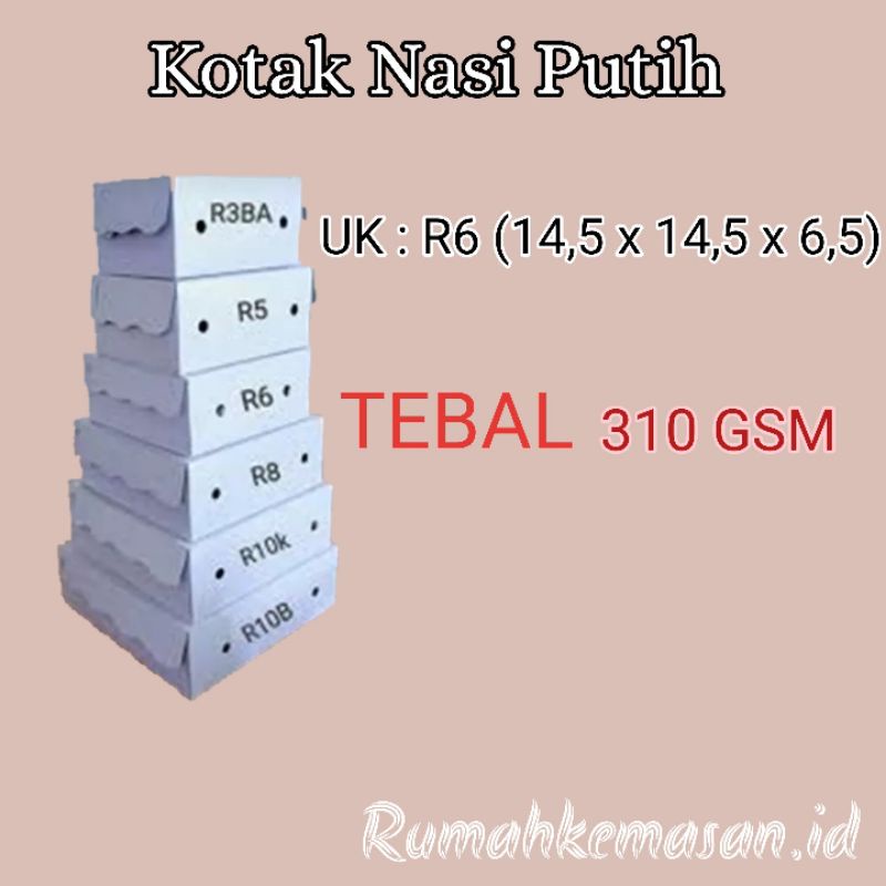 

Kotak kue putih R6 14,5x14,5x6,5 /Dus putih polos (Jember)