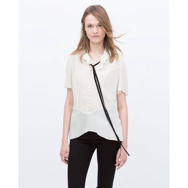 Zara White Blouse