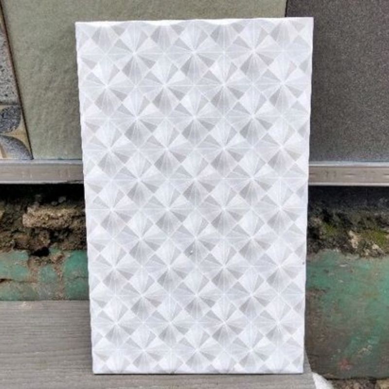 Keramik Dinding Glossy Timbul 25x40 ILLUSION GREY Mulia