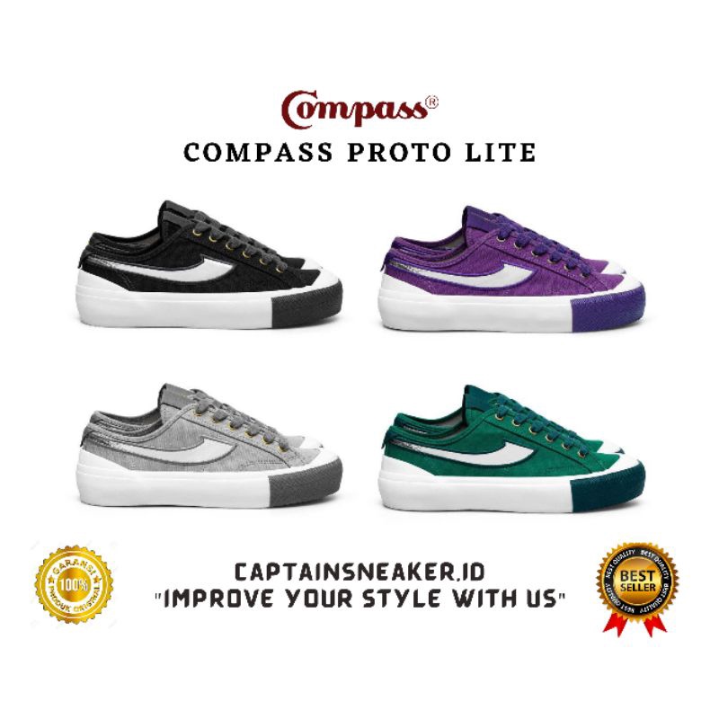 [Ready stock] Compass proto lite v1 silver (black, green, purple, grey) | size 35-45