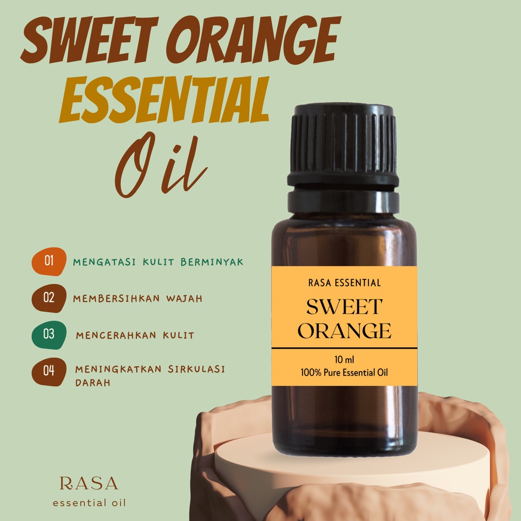 Sweet Orange - 100% Pure Essential Oil | Aromatherapy Oil | Pewangi Ruangan | Oil Aromaterapi Diffuser Oil Burner | Minyak Atsiri