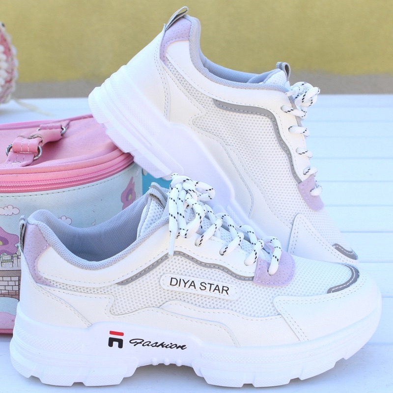 (FREE KAOS KAKI &amp; BOX) SN018 SEPATU SNEAKERS WANITA IMPORT KOREA FASHION
