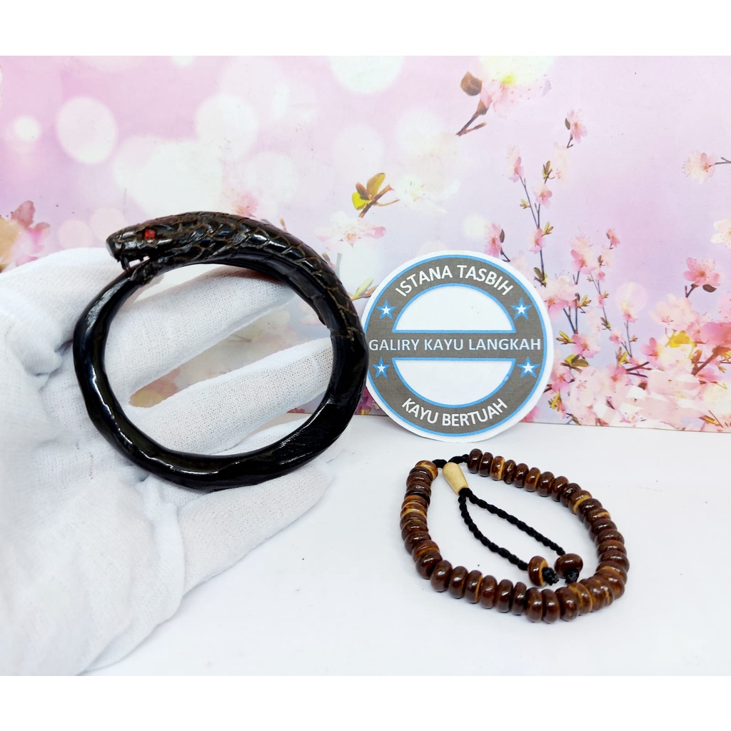 gelang akar bahar ukir kobra bonus gelang