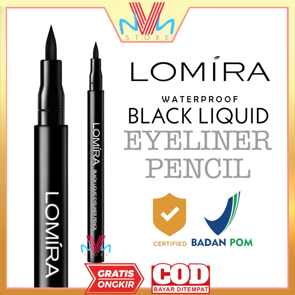 LOMIRA BLACK LIQUID EYELINER PENCIL - LIQUID EYELINER LOMIRA - EYELINER MURAH