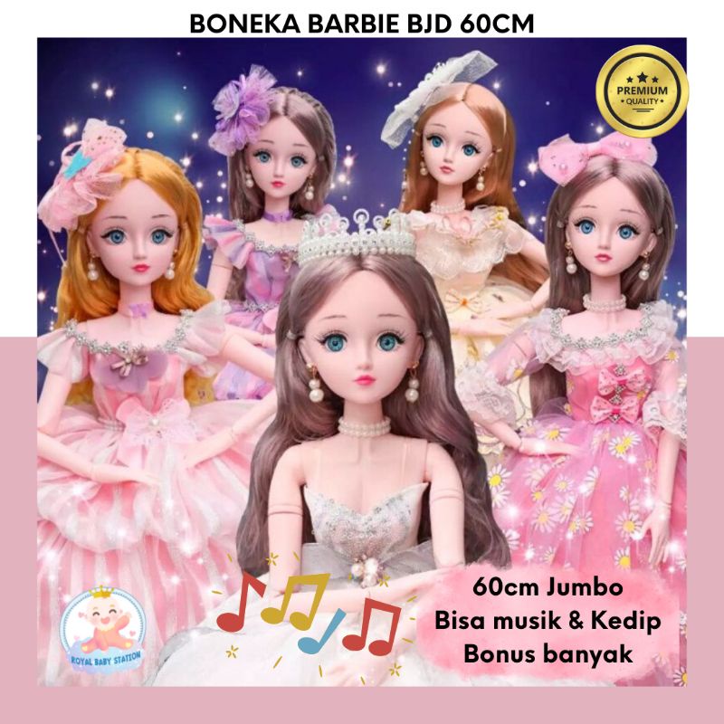 Ready 60cm Boneka BJD Princess Fashion Blink Eye + Bonus