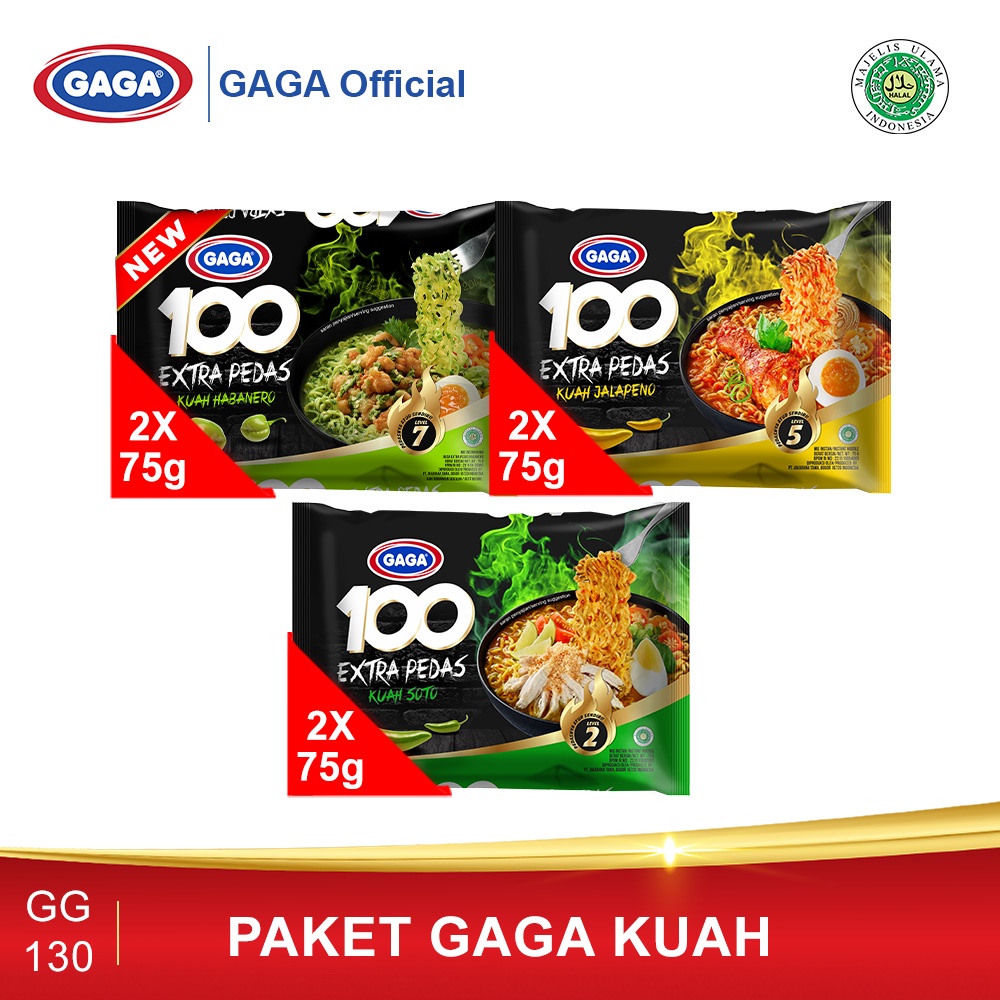 

GAGA 100 Extra Pedas Kuah Habanero 2 Pcs, Kuah Jalapeno 2 Pcs dan Kuah Soto 2 PCs (GG130)