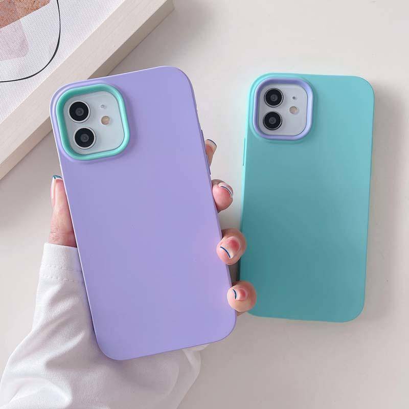 3 in 1 Soft Case Bumper Bahan Silikon Cair Tahan Banting Untuk iPhone X XS MAX XR 7 8 6 6S Plus SE 2022 2020