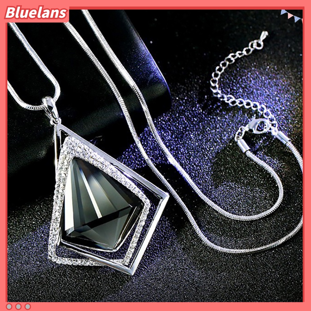 Bluelans Women Fashion Diamond Pendant Long Sweater Chain Necklace Party Jewelry Gift