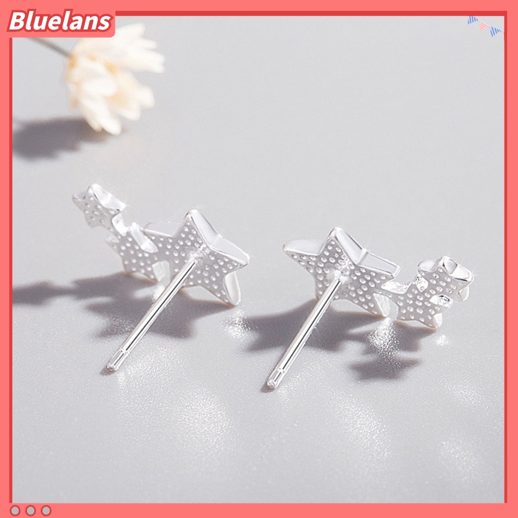 1 Pasang Anting Stud Desain 3 Bintang Gaya Elegan Untuk Pernikahan