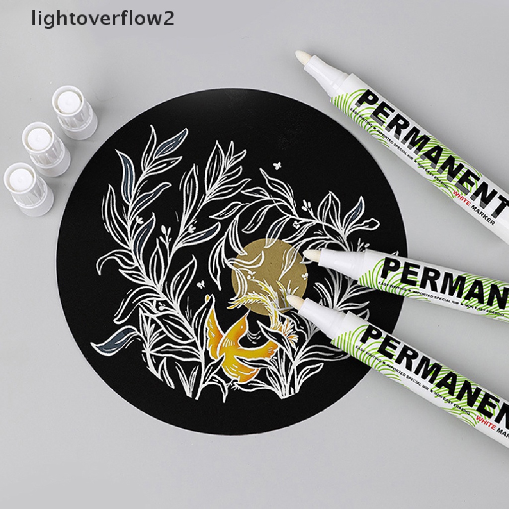 (lightoverflow2) 1pc Spidol Gel Putih Anti Air Untuk Menulis / Menggambar / Graffiti DIY