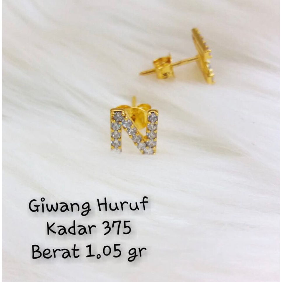 Anting giwang tusuk huruf N kadar 375