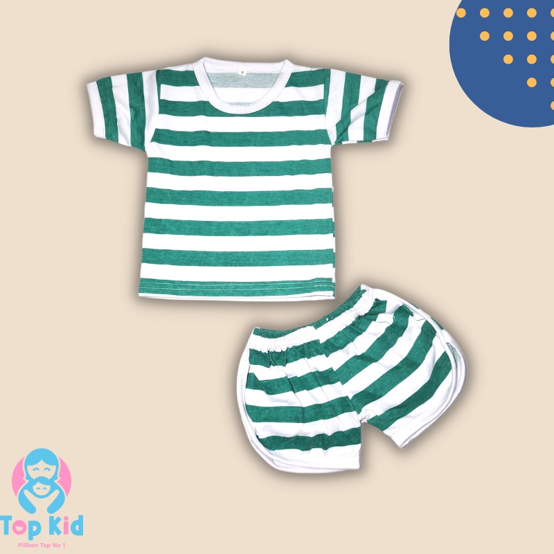 Top Kid Baju Setelan Anak Motif Salur Anak Laki Dan Perempuan 012