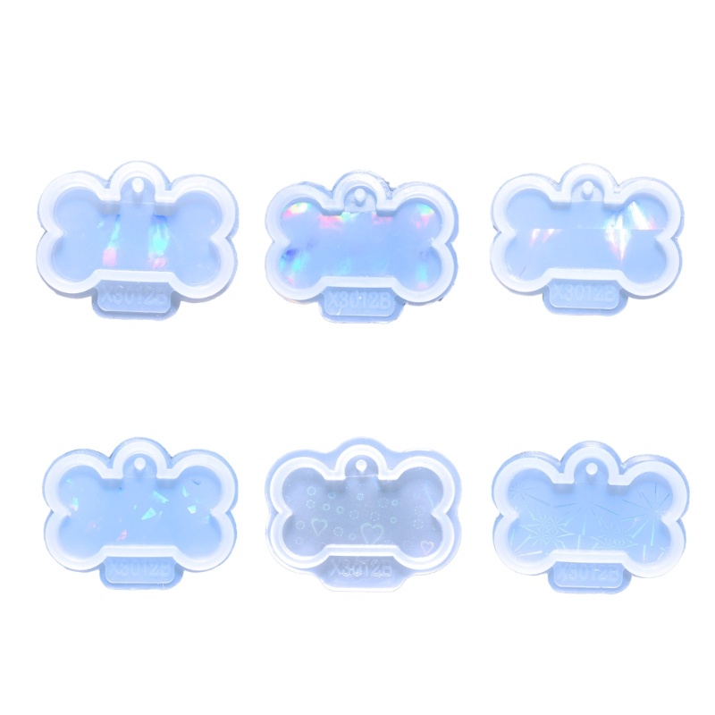 Siy Cetakan Resin Bentuk Tulang Anjing Bahan Silikon Dengan Lubang Untuk Gantungan Kunci