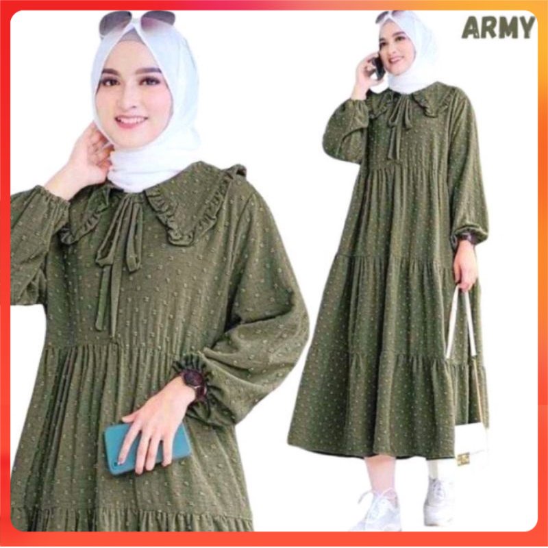 ZAMIRA MIDI DRESS/MIDI DRESS CRINKLE URAGIRI/DRESS WANITA LENGAN