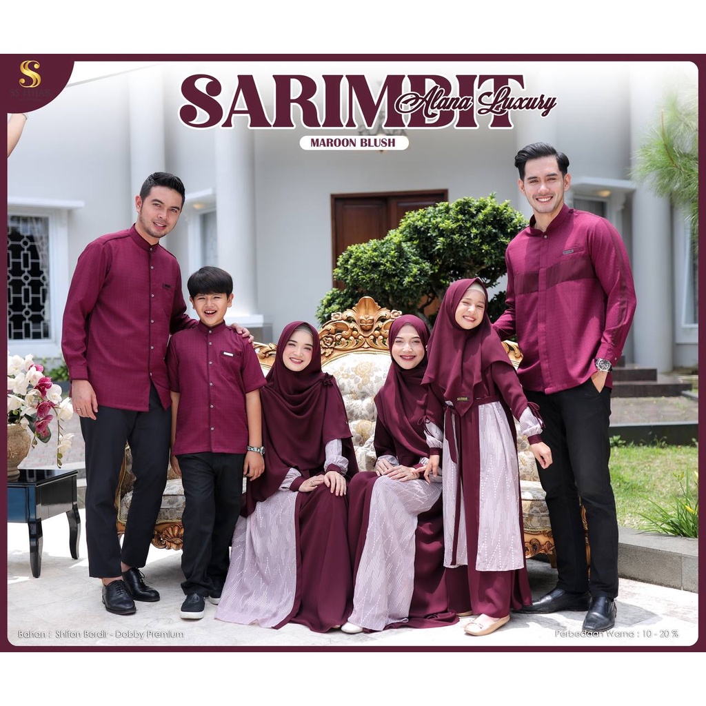 SARIMBIT SS HIJAB ALANA LUXURY MAROON BLUSH NEW