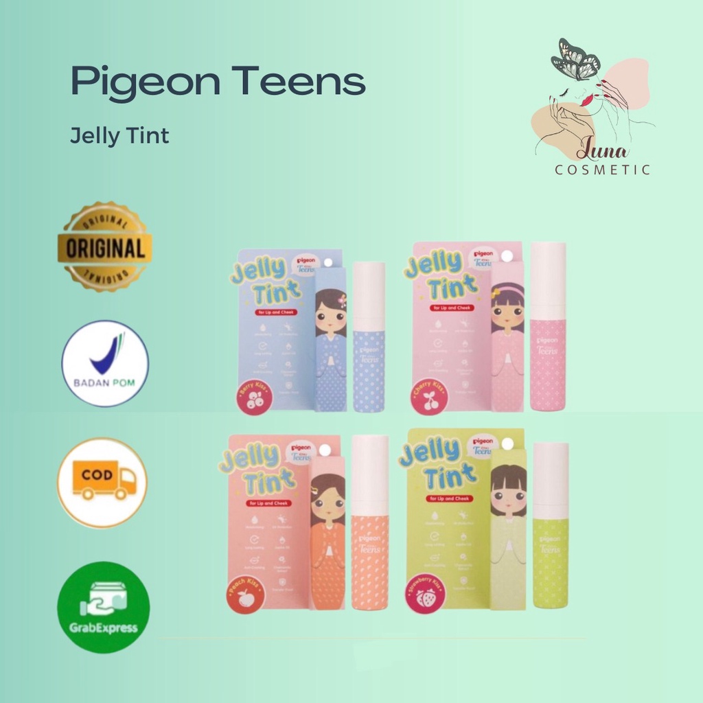 PIGEON Teens Jelly Tint Cherry Berry Strawberry Peach Kiss Jely Lip Bibir