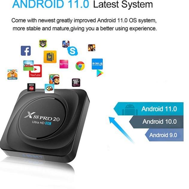 Semangat Abis--NewG RAM 8GB/128GB Android Tv Box X88 Pro 20 NEW RK3566 Android 11.0 8K
