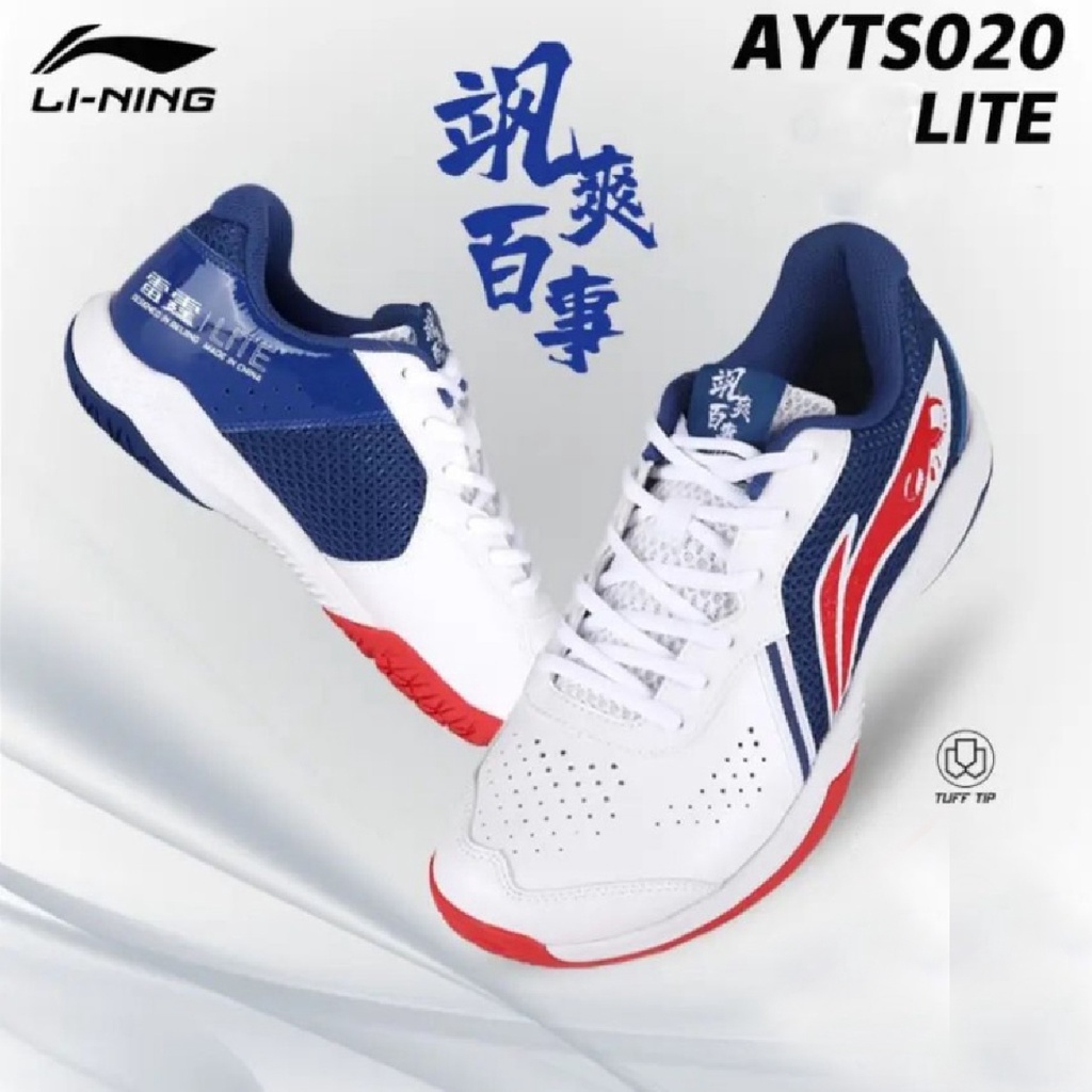 Sepatu Badminton Lining AYTS020 Lei Ting Lite White/Blue