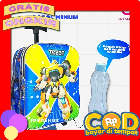 Tas Karakter Koper Ransel Anak Sekolah Sd Trolley Dorong Troli / Tas T Tas Troli Anak Laki Laki Kara