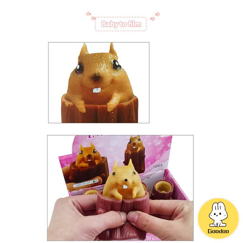 Mainan Dekompresi Cangkir Tupai Jahat Lembut Menjepit Tunggul Rumit Dekorasi Lucu -Doo