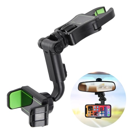 Holder HP Mobil Universal 4 In 1 Car Phone Hoder Gantung 360º Free Rotation Dudukan Handphone Jepit Spion Jok