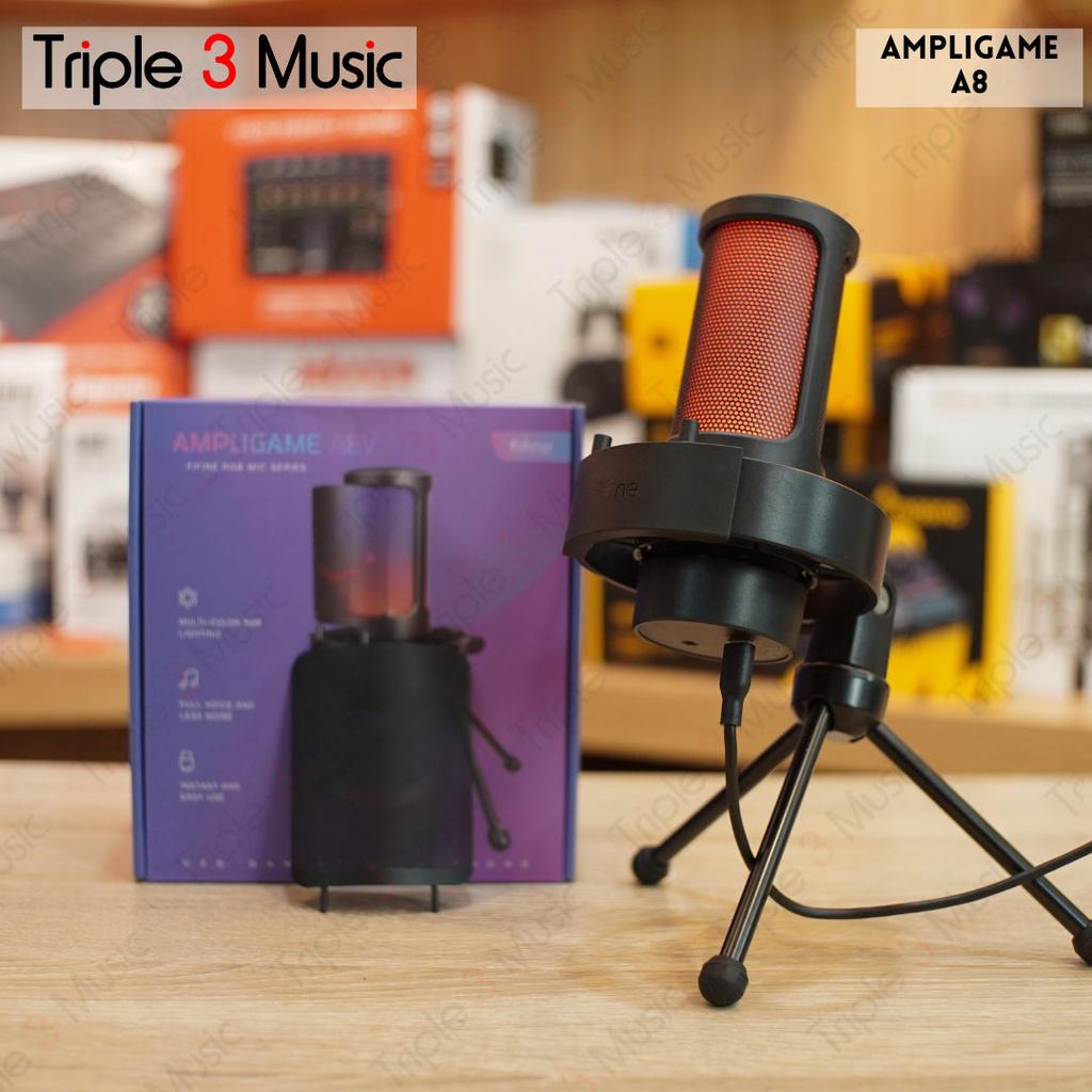 FIFINE A8 a8v RGB AMPLIGAME Mic Condenser USB