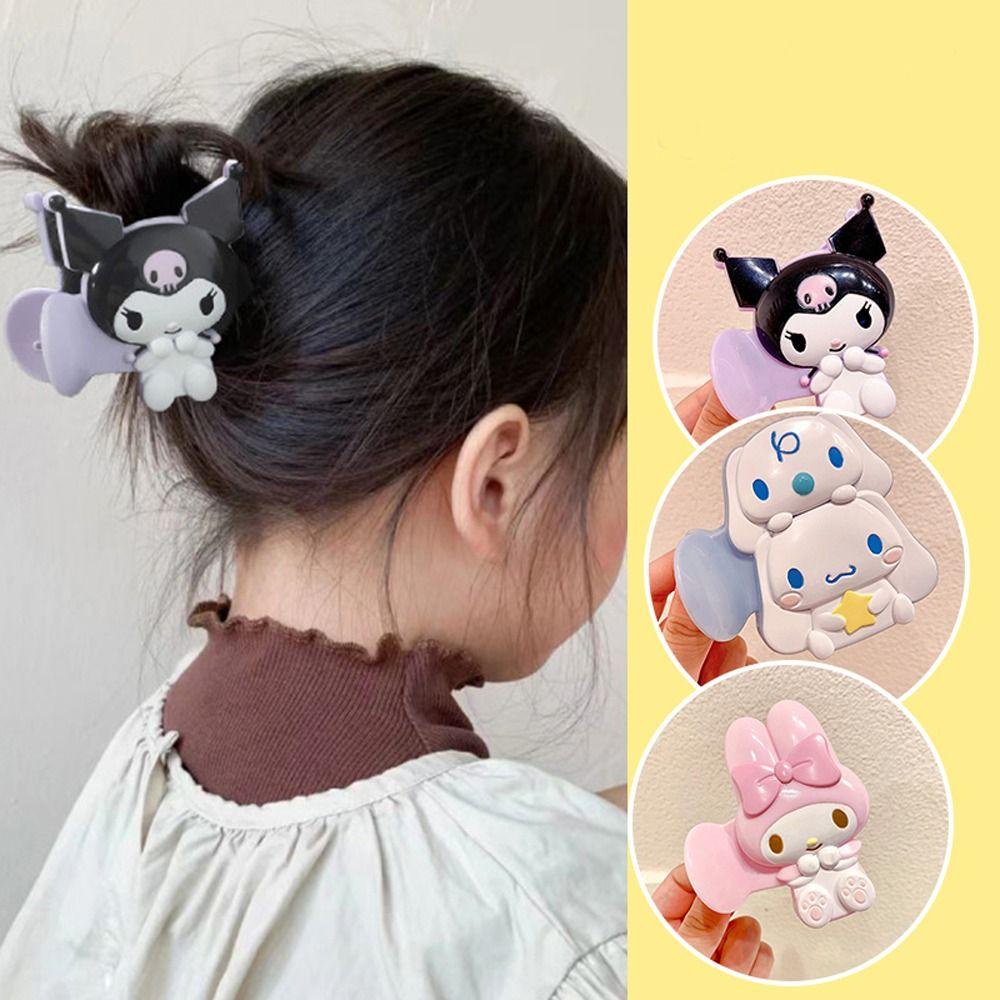 [Elegan] Wanita Rambut Cakar Hairgrip Rambut Kepiting Klip Besar Kuromi Melody Kartun Anjing Akrilik Ponytail Holder