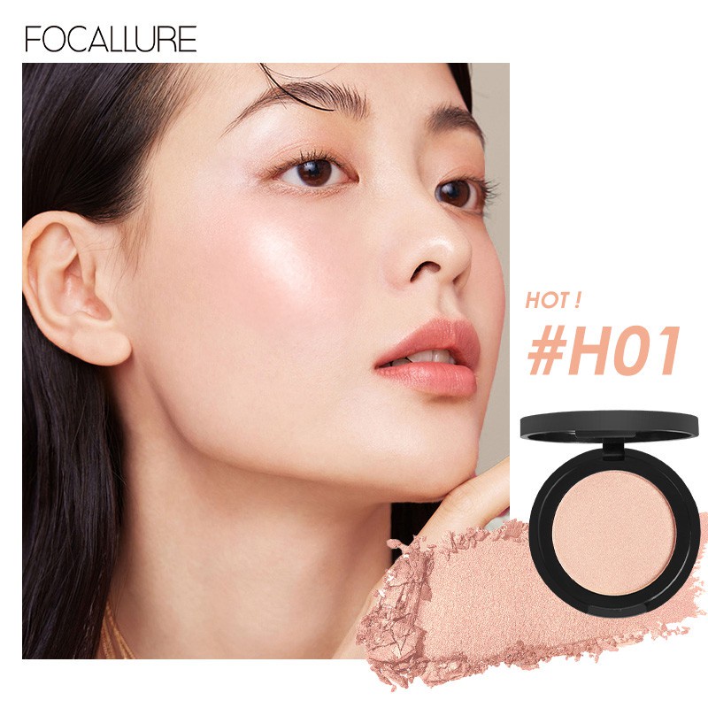 FOCALLURE Highlighter Blush On  Single Highlighter Powder Shimmer 5 Warna Eyeshadow Contour Bronzer FA25