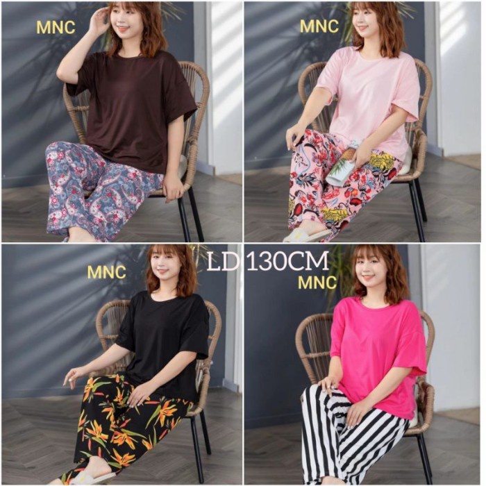 Baju Tidur Wanita Import Jumbo Lengan Pendek Branded